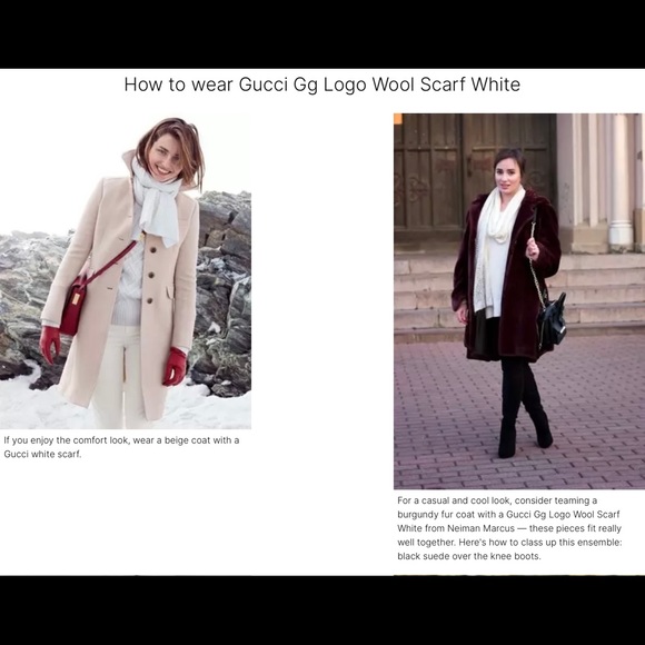 GUCCI GG LOGO WOOL AND SILK SCARF - Picture 3 of 16